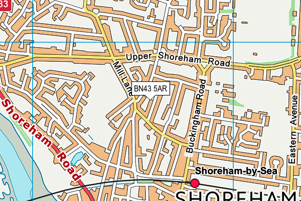 BN43 5AR map - OS VectorMap District (Ordnance Survey)