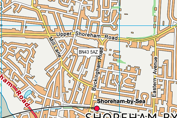 BN43 5AZ map - OS VectorMap District (Ordnance Survey)