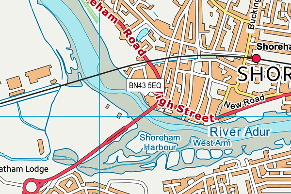 BN43 5EQ map - OS VectorMap District (Ordnance Survey)