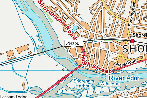 BN43 5ET map - OS VectorMap District (Ordnance Survey)
