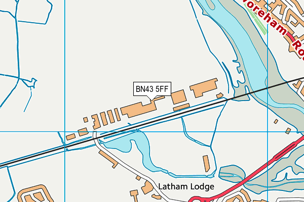 BN43 5FF map - OS VectorMap District (Ordnance Survey)