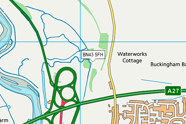 BN43 5FH map - OS VectorMap District (Ordnance Survey)