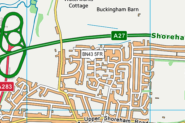 BN43 5FR map - OS VectorMap District (Ordnance Survey)