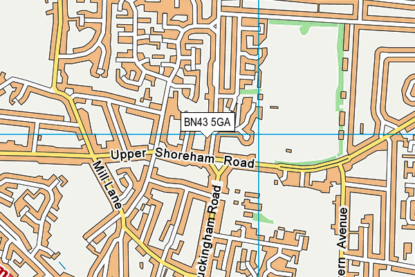 BN43 5GA map - OS VectorMap District (Ordnance Survey)