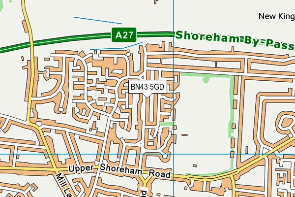 BN43 5GD map - OS VectorMap District (Ordnance Survey)