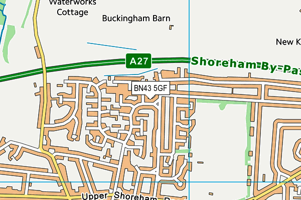 BN43 5GF map - OS VectorMap District (Ordnance Survey)