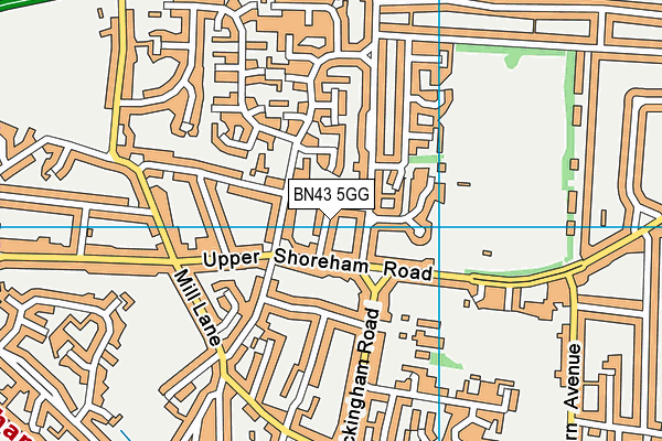 BN43 5GG map - OS VectorMap District (Ordnance Survey)