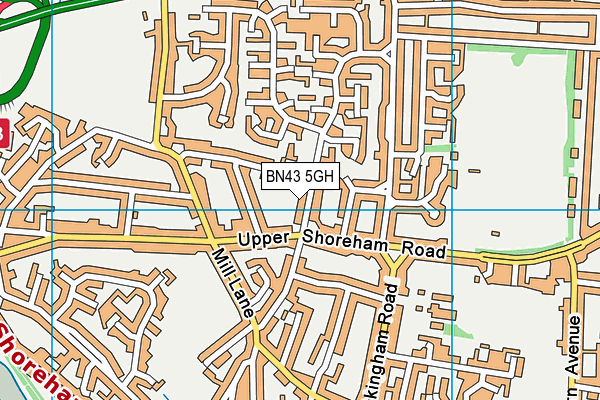BN43 5GH map - OS VectorMap District (Ordnance Survey)