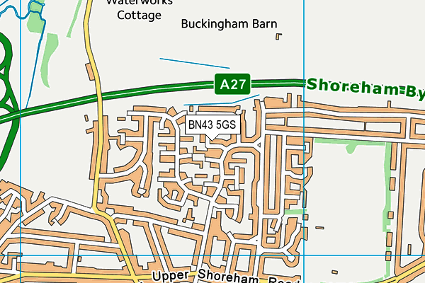 BN43 5GS map - OS VectorMap District (Ordnance Survey)