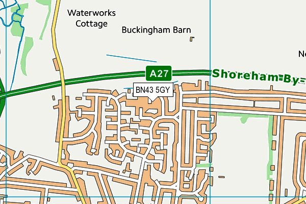 BN43 5GY map - OS VectorMap District (Ordnance Survey)
