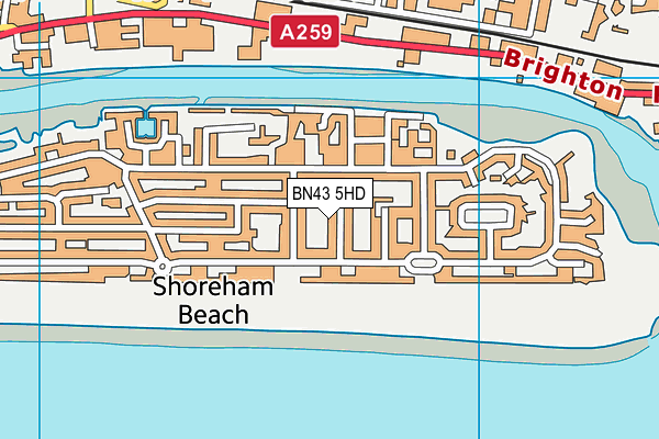 BN43 5HD map - OS VectorMap District (Ordnance Survey)