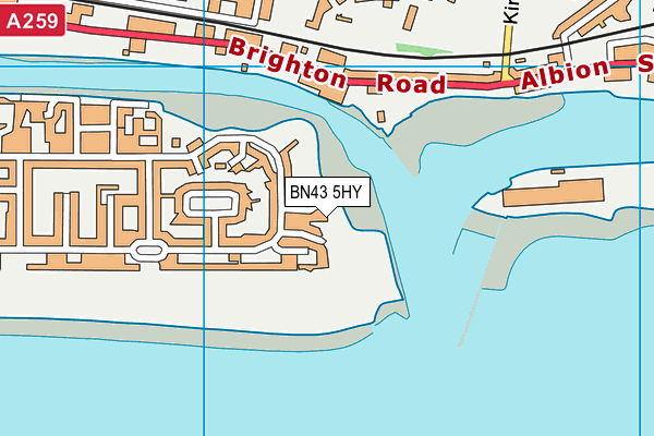 BN43 5HY map - OS VectorMap District (Ordnance Survey)