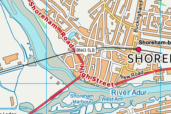 BN43 5LB map - OS VectorMap District (Ordnance Survey)