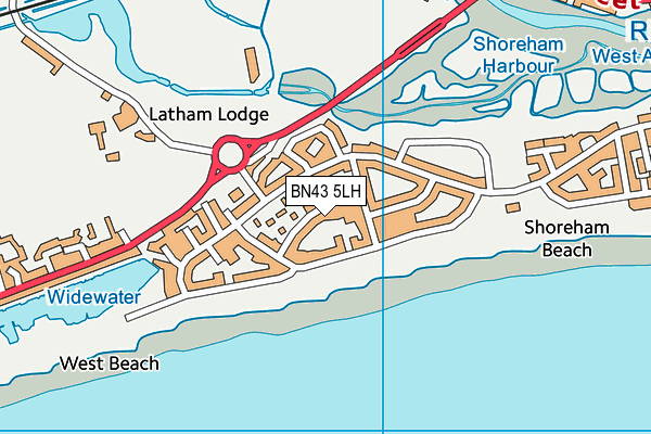 BN43 5LH map - OS VectorMap District (Ordnance Survey)