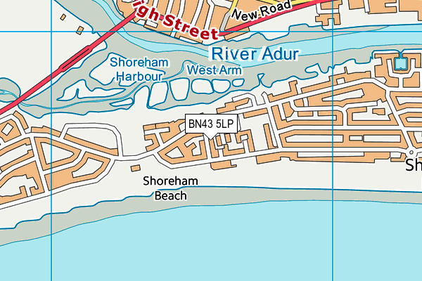 BN43 5LP map - OS VectorMap District (Ordnance Survey)