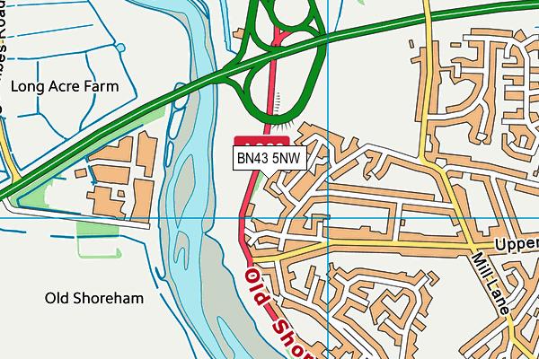 BN43 5NW map - OS VectorMap District (Ordnance Survey)