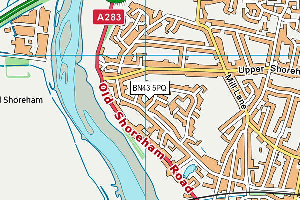 BN43 5PQ map - OS VectorMap District (Ordnance Survey)