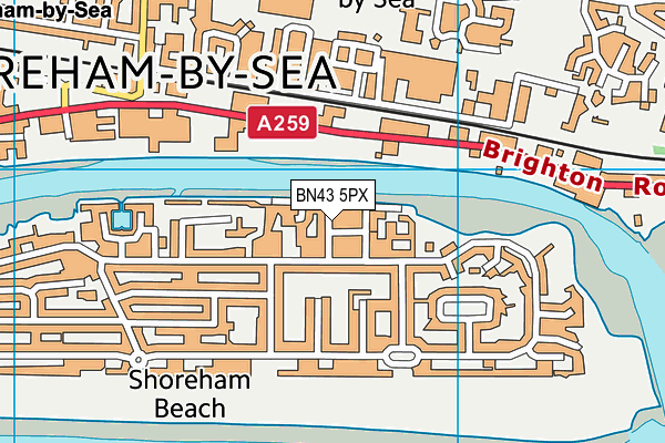 BN43 5PX map - OS VectorMap District (Ordnance Survey)