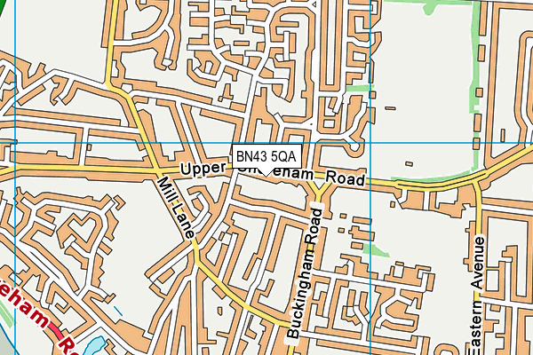 BN43 5QA map - OS VectorMap District (Ordnance Survey)
