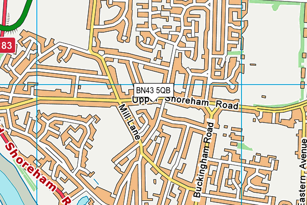 BN43 5QB map - OS VectorMap District (Ordnance Survey)