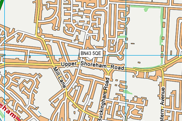 BN43 5QE map - OS VectorMap District (Ordnance Survey)