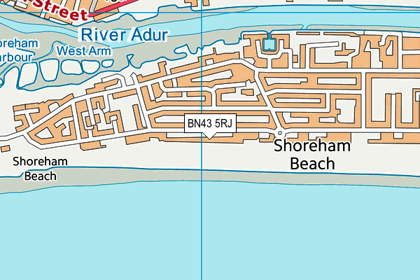 BN43 5RJ map - OS VectorMap District (Ordnance Survey)