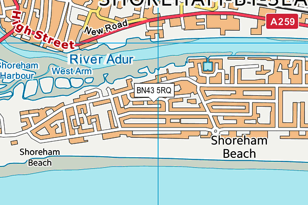 BN43 5RQ map - OS VectorMap District (Ordnance Survey)