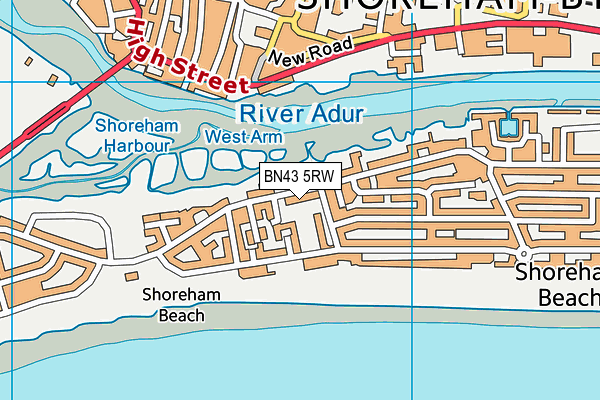 BN43 5RW map - OS VectorMap District (Ordnance Survey)