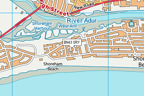 BN43 5RY map - OS VectorMap District (Ordnance Survey)