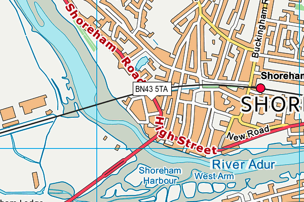 BN43 5TA map - OS VectorMap District (Ordnance Survey)