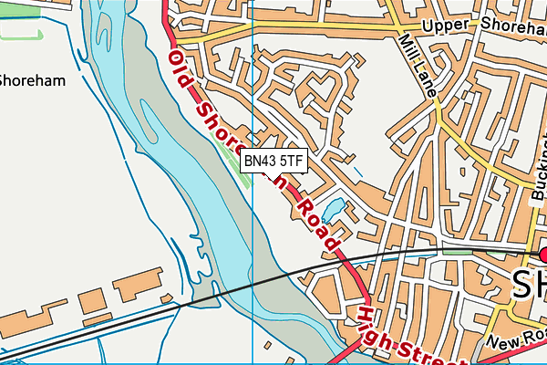 BN43 5TF map - OS VectorMap District (Ordnance Survey)