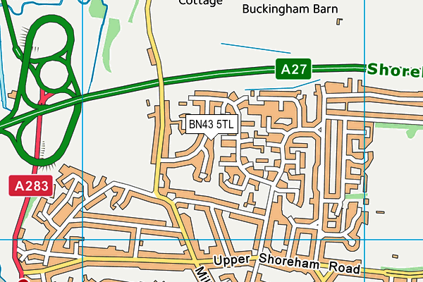 BN43 5TL map - OS VectorMap District (Ordnance Survey)