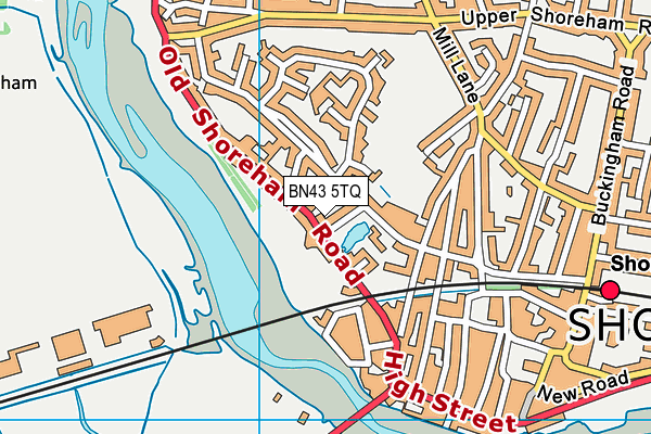 BN43 5TQ map - OS VectorMap District (Ordnance Survey)