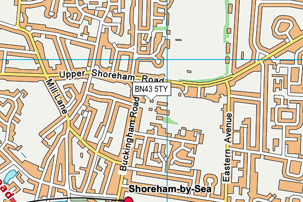 BN43 5TY map - OS VectorMap District (Ordnance Survey)