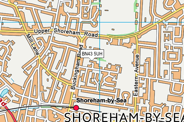 BN43 5UH map - OS VectorMap District (Ordnance Survey)