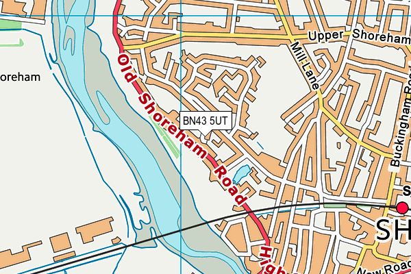 BN43 5UT map - OS VectorMap District (Ordnance Survey)