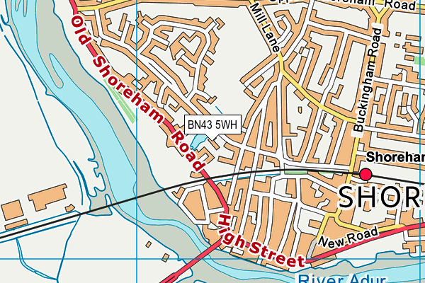 BN43 5WH map - OS VectorMap District (Ordnance Survey)