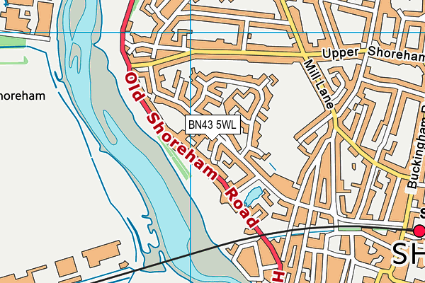 BN43 5WL map - OS VectorMap District (Ordnance Survey)