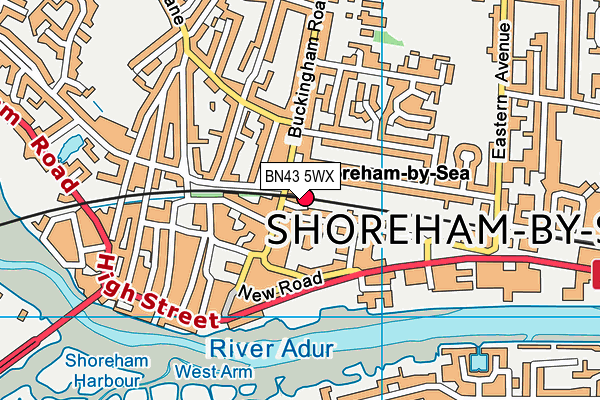 BN43 5WX map - OS VectorMap District (Ordnance Survey)