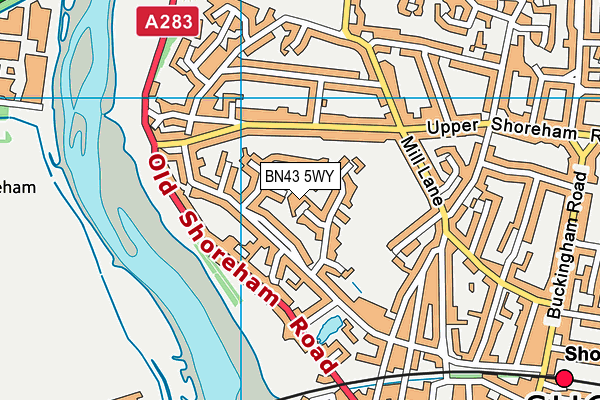 BN43 5WY map - OS VectorMap District (Ordnance Survey)