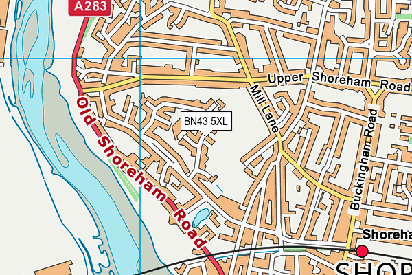 BN43 5XL map - OS VectorMap District (Ordnance Survey)