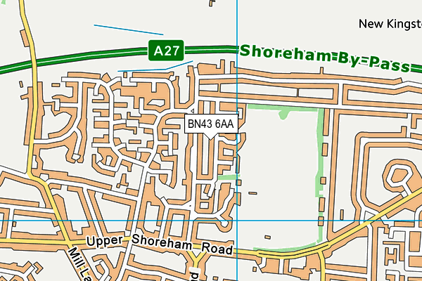 BN43 6AA map - OS VectorMap District (Ordnance Survey)