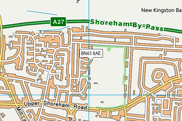BN43 6AE map - OS VectorMap District (Ordnance Survey)