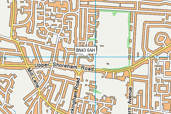 BN43 6AH map - OS VectorMap District (Ordnance Survey)