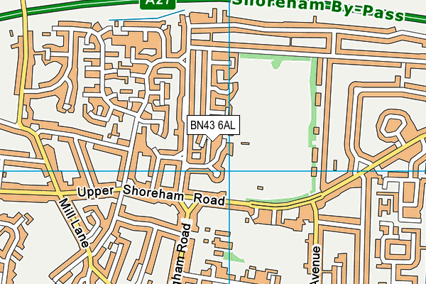 BN43 6AL map - OS VectorMap District (Ordnance Survey)
