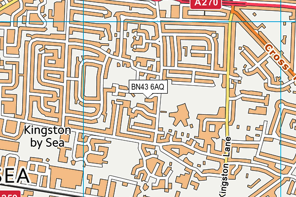 BN43 6AQ map - OS VectorMap District (Ordnance Survey)