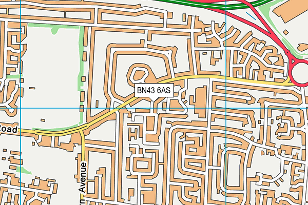 BN43 6AS map - OS VectorMap District (Ordnance Survey)