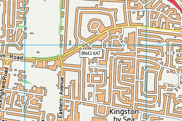 BN43 6AT map - OS VectorMap District (Ordnance Survey)