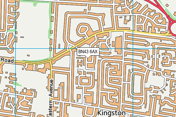 BN43 6AX map - OS VectorMap District (Ordnance Survey)