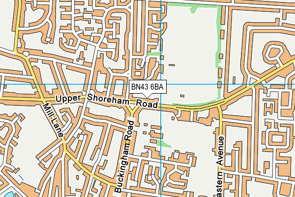 BN43 6BA map - OS VectorMap District (Ordnance Survey)